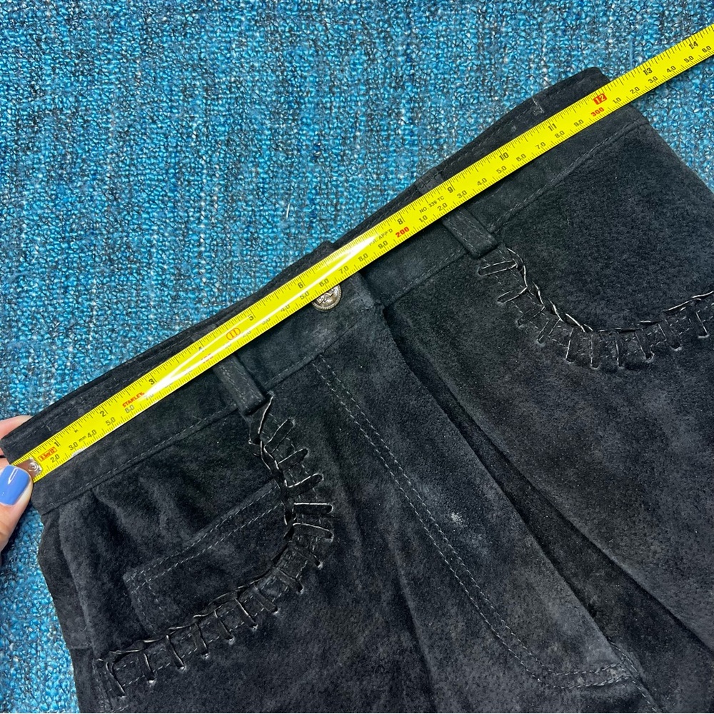 Vintage Express Genuine Leather Western High Waisted Midi Skirt in Black - Picture 7 of 7